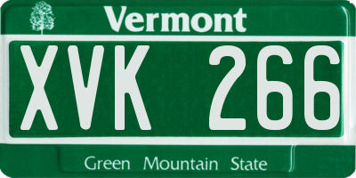VT license plate XVK266