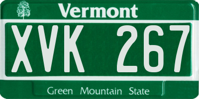 VT license plate XVK267