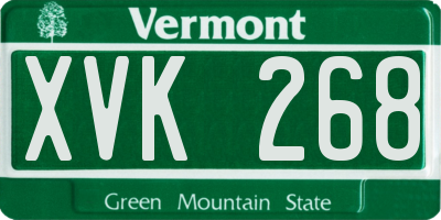 VT license plate XVK268