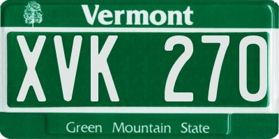 VT license plate XVK270