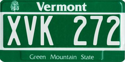 VT license plate XVK272
