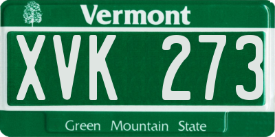 VT license plate XVK273