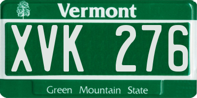 VT license plate XVK276