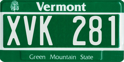 VT license plate XVK281