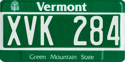VT license plate XVK284