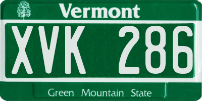 VT license plate XVK286