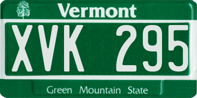 VT license plate XVK295