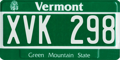 VT license plate XVK298
