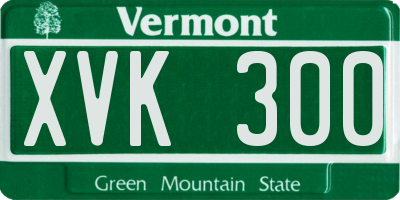 VT license plate XVK300
