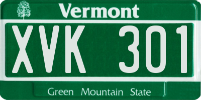 VT license plate XVK301