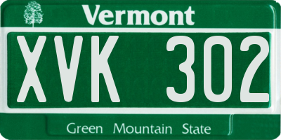 VT license plate XVK302