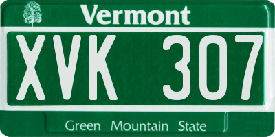 VT license plate XVK307