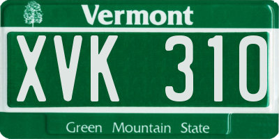 VT license plate XVK310
