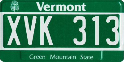 VT license plate XVK313