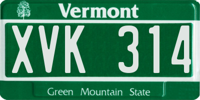 VT license plate XVK314
