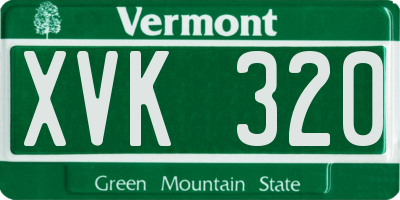 VT license plate XVK320