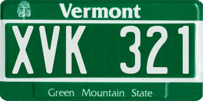 VT license plate XVK321
