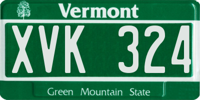 VT license plate XVK324