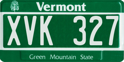 VT license plate XVK327