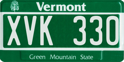 VT license plate XVK330