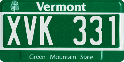 VT license plate XVK331