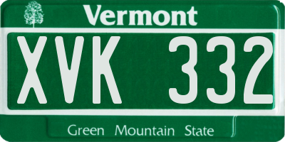 VT license plate XVK332