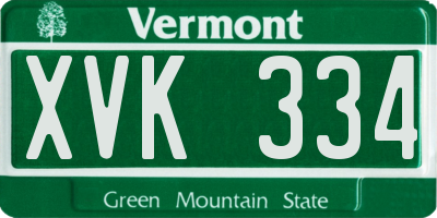 VT license plate XVK334