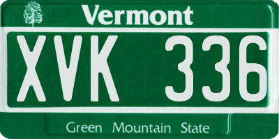 VT license plate XVK336