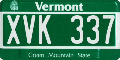 VT license plate XVK337