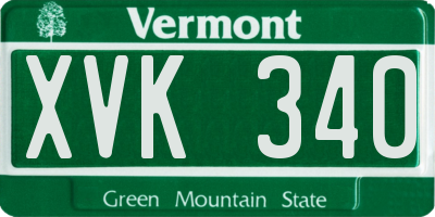 VT license plate XVK340