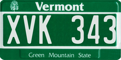 VT license plate XVK343