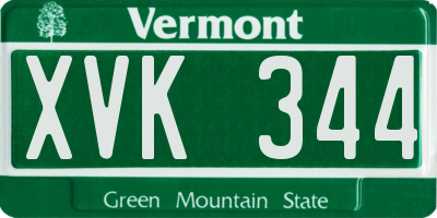VT license plate XVK344