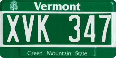 VT license plate XVK347