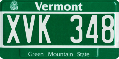 VT license plate XVK348