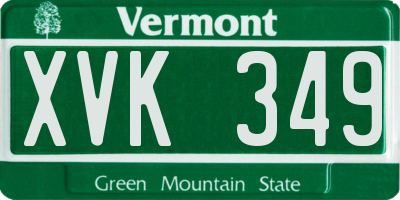 VT license plate XVK349