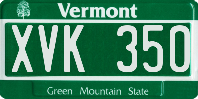 VT license plate XVK350