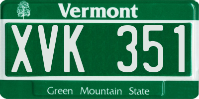 VT license plate XVK351