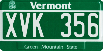 VT license plate XVK356