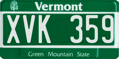VT license plate XVK359