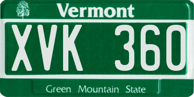 VT license plate XVK360