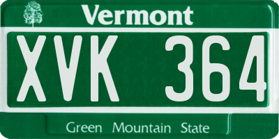 VT license plate XVK364