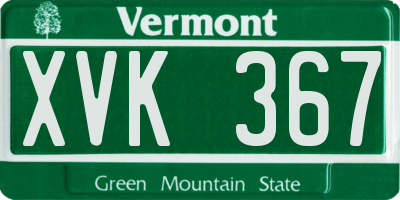 VT license plate XVK367