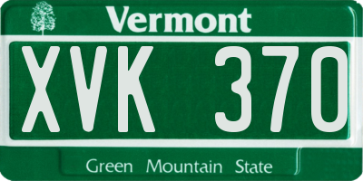VT license plate XVK370