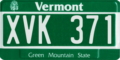 VT license plate XVK371