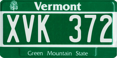 VT license plate XVK372