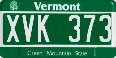 VT license plate XVK373