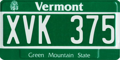 VT license plate XVK375