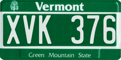 VT license plate XVK376