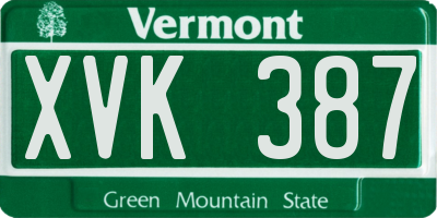 VT license plate XVK387