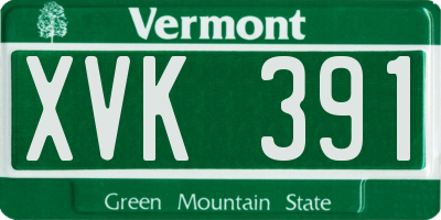 VT license plate XVK391